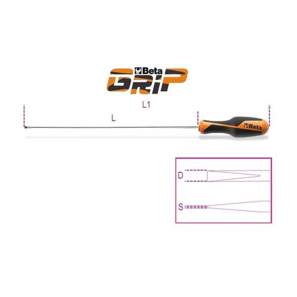 Long Screwdriver, 2.5mm x 200mm, Beta, Mfr#: 012640203